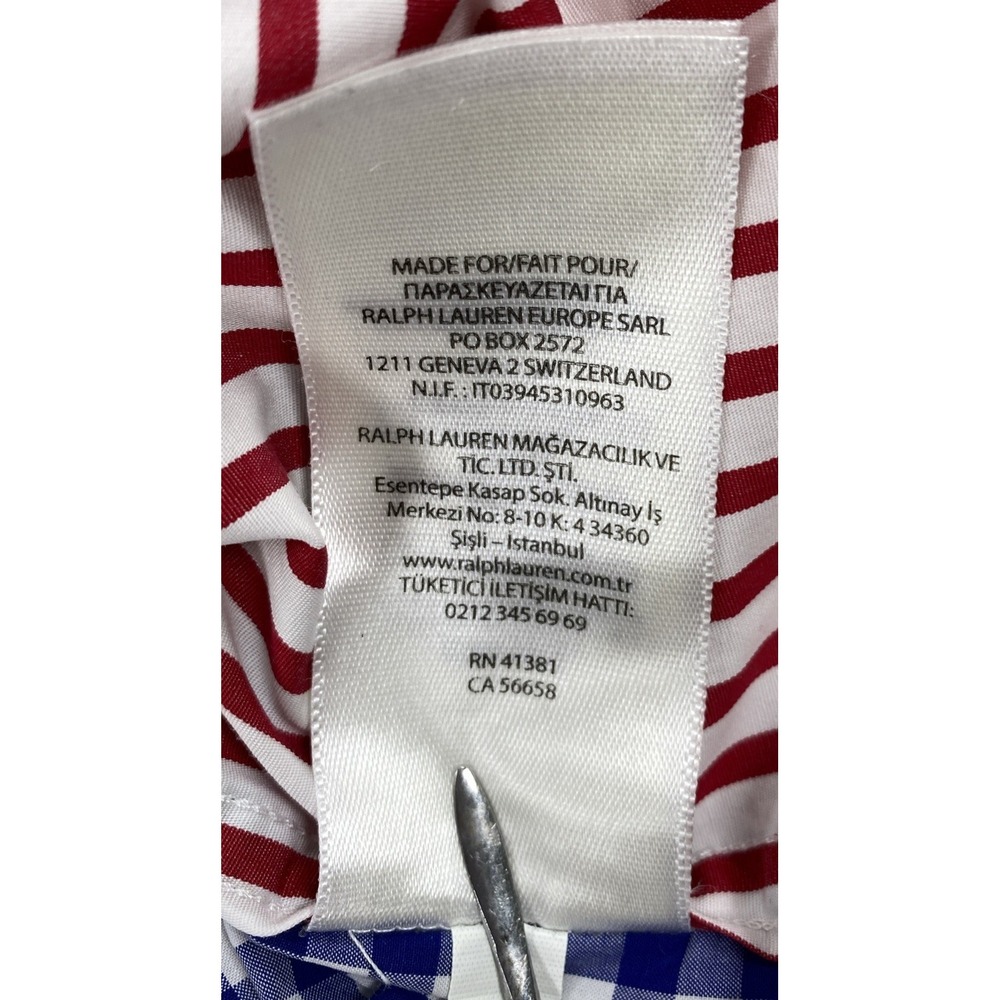 Ralph Lauren Button Down Dress Shirt Men's XL Red White Blue Flesh Pony - Picture 8 of 8
